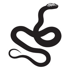 Majestic Black Mamba silhouette, a creature of both beauty and danger – Black Mamba illustration – Minimalist Black Mamba vector – Snake silhouette

