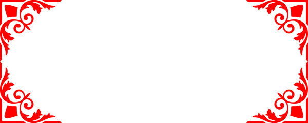 Obraz premium Decorative antique-inspired corner frame with floral and scroll accents isolated on a Transparent or White Background