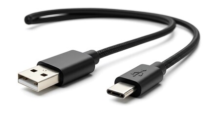 Sleek Minimalism: A USB-C Cable Render AI Generated