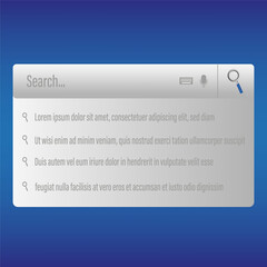 Search bar UI. Minimal web interface. Modern navigation design. Digital query box.