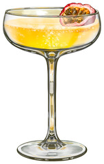Passionfruit Martini Cocktail Illustration