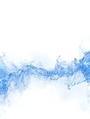Dynamic water splash design with subtle movement on pristine white backdrop