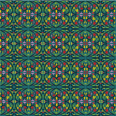 seamless floral pattern, heart and flower 