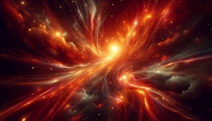 Fototapeta premium Solar Flare A dramatic background of blazing orange and red hues