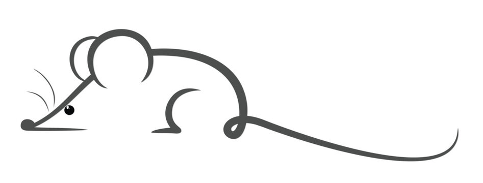 The symbol of a gray stylized mouse.