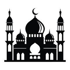 Mosque icons of silhouette black shape vector illustration
