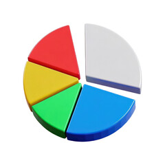 Fototapeta premium Pie Chart Illustrating Business Analytics Finance Data Or Marketing Strategy On Transparent Background, Generative AI