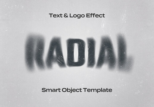 Radial Motion Blured Text Logo Style Effect Mockup Logotype Template Shape