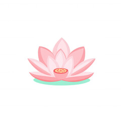 Fototapeta premium A beautiful pink lotus flower depicted in a detailed illustration, featuring elegant petals and a serene appearance, set against a transparent background.