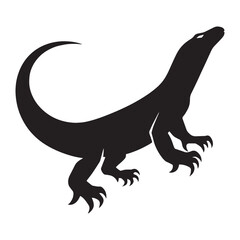 Savage Komodo Dragon silhouette, ruling the islands with dominance – Komodo Dragon illustration – Minimalist Komodo Dragon vector – Lizard silhouette

