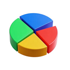 Fototapeta premium Pie Chart Illustrating Business Analytics Finance Data Or Marketing Strategy On Transparent Background, Generative AI