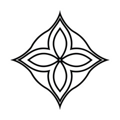 Black and white floral vector illustration with butterfly, a beautiful tattoo design symbol