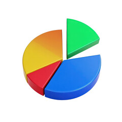 Obraz premium Pie Chart Illustrating Business Analytics Finance Data Or Marketing Strategy On Transparent Background, Generative AI