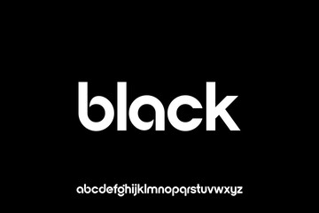 word of black . modern minimalist clean alphabet font. lowercase bold typography vector illustration design