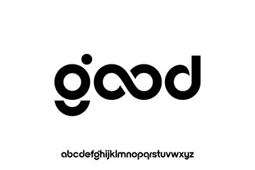 word of good . modern minimalist clean alphabet font. lowercase bold typography vector illustration design