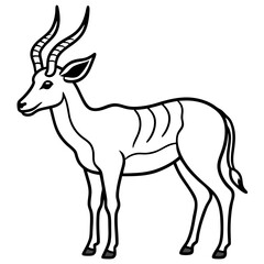 Antelope Silhouette in Line Art Style