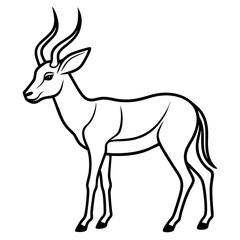 Antelope Silhouette in Line Art Style