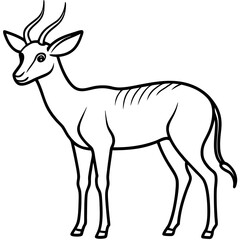 Antelope Silhouette in Line Art Style