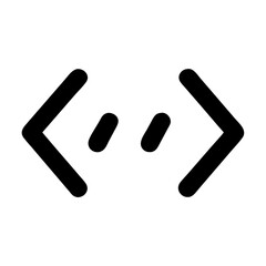 Code Brackets with Dots Representing Developer Mode Icon Design