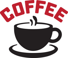 cup of hot coffee vector art illustration