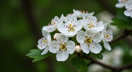 Delicate White Blossoms in Springtime Nature Photography AI Generated