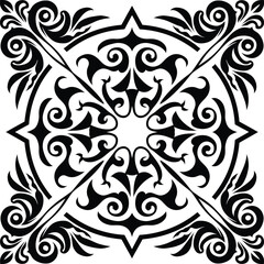 Isolated floral pattern| Hand drawing pattern|  Floral Damask Seamless Pattern| Ornament Pattern Border Design| Black and white floral pattern vector illustration