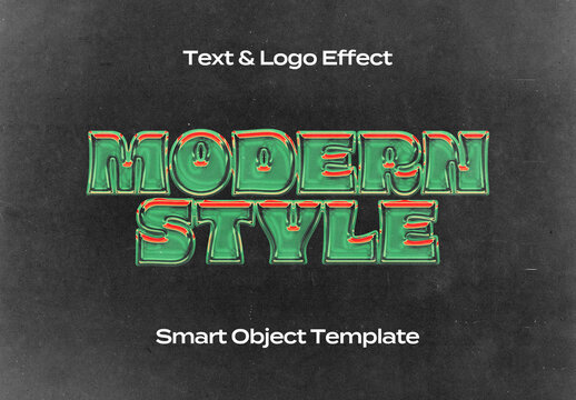 Modern Clean Text Logo Style Effect Mockup Logotype Template Shape