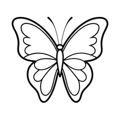 butterfly line art vector on white background