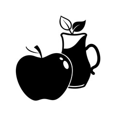 apple cider icon, apple cider line art - simple line art of apple cider, perfect for apple cider logos and icons