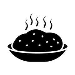 baked potato icon, baked potato line art - simple line art of baked potato, perfect for baked potato logos and icons