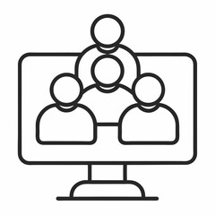 Online Meeting outline icon on white background