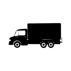 box truck icon, box truck line art - simple line art of box truck, perfect for box truck logos and icons