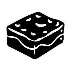 brownie square icon, brownie square line art - simple line art of brownie square, perfect for brownie square logos and icons