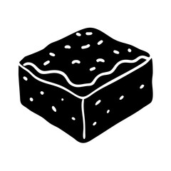 brownie square icon, brownie square line art - simple line art of brownie square, perfect for brownie square logos and icons