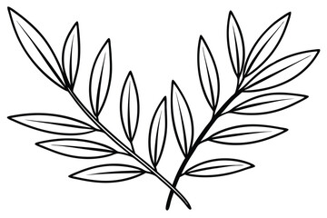 Olive Leaf Line Art Modern Drawing for Stylish Artwork  