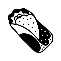 burrito icon, burrito line art - simple line art of burrito, perfect for burrito logos and icons