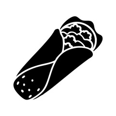 burrito icon, burrito line art - simple line art of burrito, perfect for burrito logos and icons