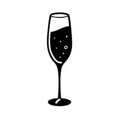 champagne flute icon, champagne flute line art - simple line art of champagne flute, perfect for champagne flute logos and icons
