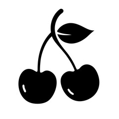 cherries icon, cherries line art - simple line art of cherries, perfect for cherries logos and icons
