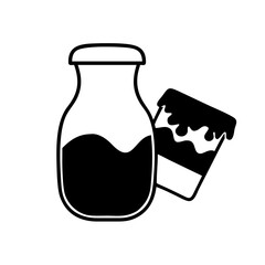 chocolate milk icon, chocolate milk line art - simple line art of chocolate milk, perfect for chocolate milk logos and icons