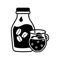 cold brew coffee icon, cold brew coffee line art - simple line art of cold brew coffee, perfect for cold brew coffee logos and icons