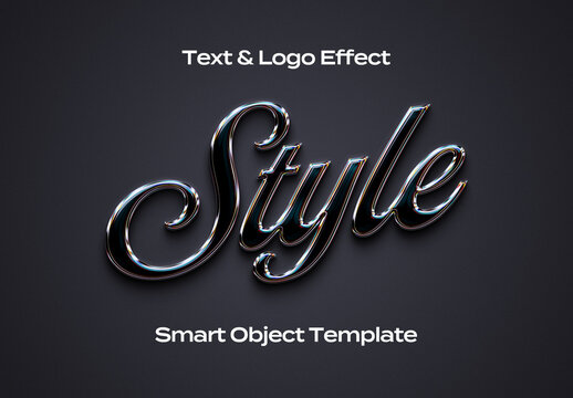 Modern Clean Text Logo Style Effect Mockup Logotype Template Shape