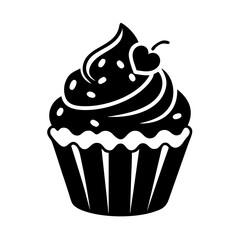 cupcake icon, cupcake line art - simple line art of cupcake, perfect for cupcake logos and icons