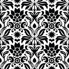 Fototapeta premium Damask floral design element| Hand drawn decorative floral pattern| Seamless floral pattern| Flower pattern abstract background