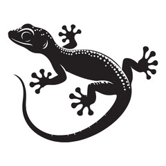 Naklejka premium Bold and colorful Gecko silhouette, a living piece of art in nature – Gecko illustration – Minimalist Gecko vector – Lizard silhouette