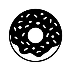 donut with sprinkles icon, donut with sprinkles line art - simple line art of donut with sprinkles, perfect for donut with sprinkles logos and icons