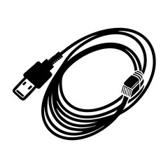 ethernet cable icon, ethernet cable line art - simple line art of ethernet cable, perfect for ethernet cable logos and icons
