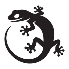 Elegant Gecko silhouette, the perfect blend of agility and stealth – Gecko illustration – Minimalist Gecko vector – Lizard silhouette

