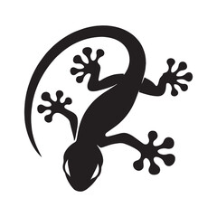 Graceful Gecko silhouette, a master of camouflage – Gecko illustration – Minimalist Gecko vector – Lizard silhouette

