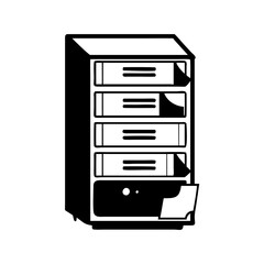 filing cabinet icon, filing cabinet line art - simple line art of filing cabinet, perfect for filing cabinet logos and icons
